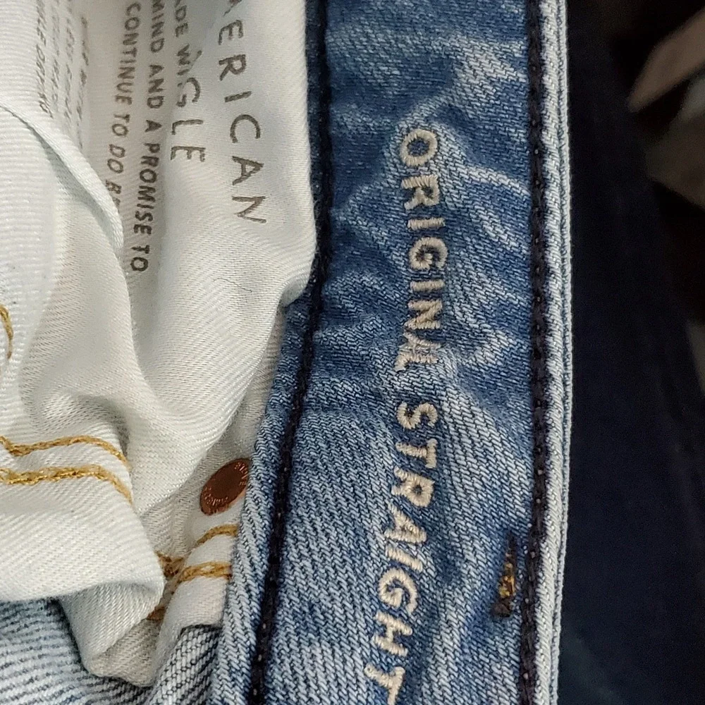 American Eagle Outfitters Men Jeans 34X34 Light Blue Denim Original Straight